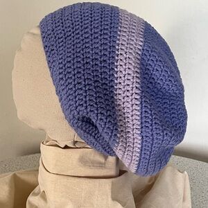 Purple and Lavender Crochet Beanie Tam